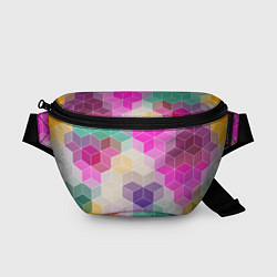 Поясная сумка Абстрактный разноцветный узор, цвет: 3D-принт