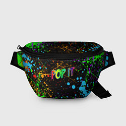 Поясная сумка POP IT CRAZY BRUSHES ПОП ИТ БРЫЗГИ КРАСОК, цвет: 3D-принт