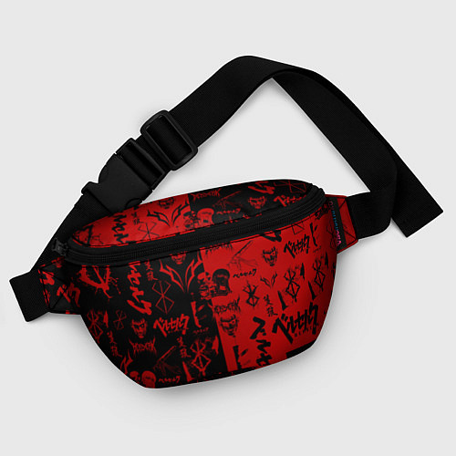 Поясная сумка BERSERK BLACK RED БЕРСЕРК ПАТТЕРН / 3D-принт – фото 4