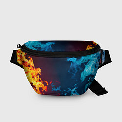 Поясная сумка Лёд и Пламя Black, цвет: 3D-принт