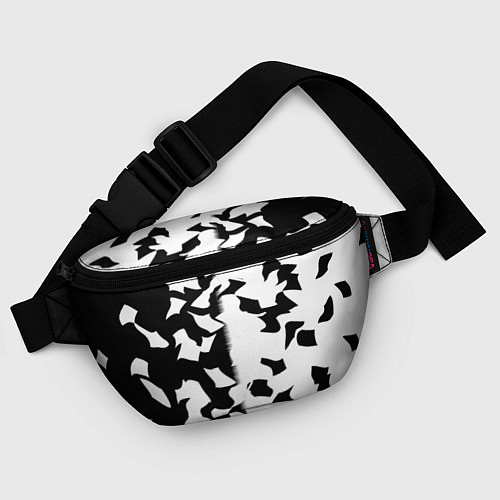 Поясная сумка Черно-белый камуфляж / 3D-принт – фото 4