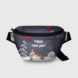 Поясная сумка Happy New Year 2022 Тигр, цвет: 3D-принт