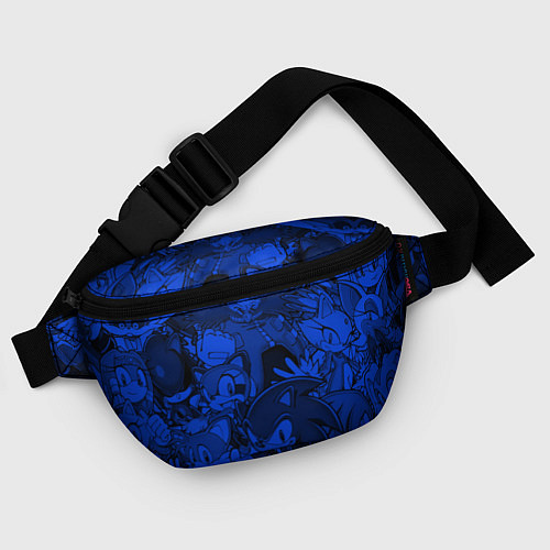 Поясная сумка SONIC BLUE PATTERN СИНИЙ ЁЖ / 3D-принт – фото 4