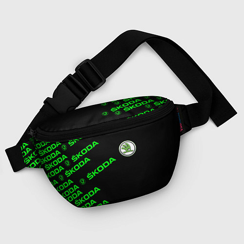 Поясная сумка SKODA LINE LOGO STYLE GREEN / 3D-принт – фото 4