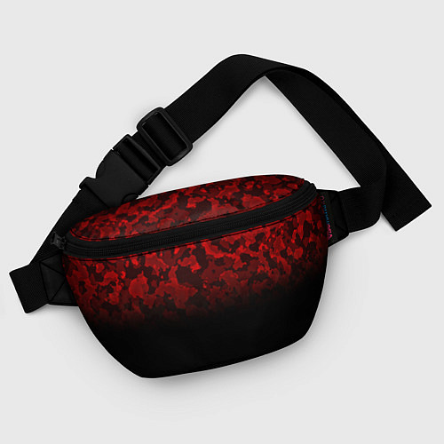 Поясная сумка BLACK RED CAMO RED MILLITARY / 3D-принт – фото 4