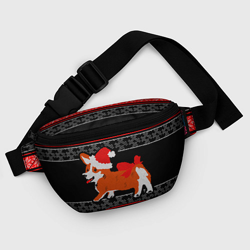 Поясная сумка Новогодний корги Новый Год / 3D-принт – фото 4