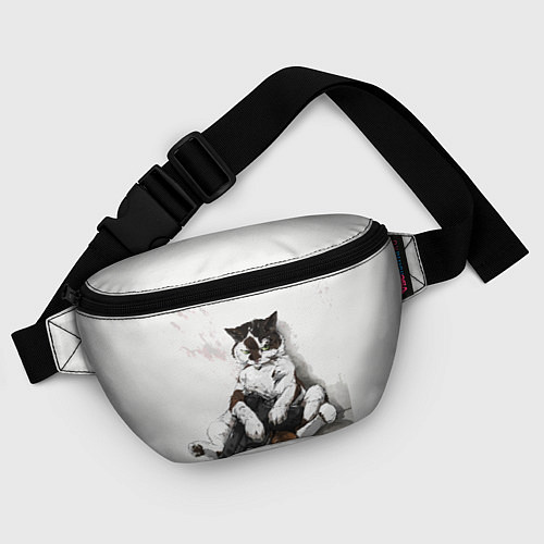 Поясная сумка Котик с пистолетом на стене мем / 3D-принт – фото 4