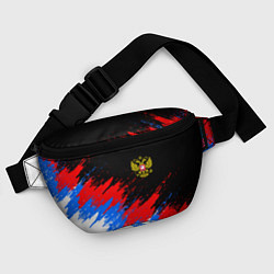 Поясная сумка РОССИЯ, БРЫЗГИ КРАСОК, ТРИКОЛОР, цвет: 3D-принт — фото 2
