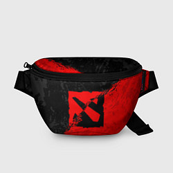 Поясная сумка DOTA 2 RED BLACK LOGO, БРЫЗГИ КРАСОК, цвет: 3D-принт