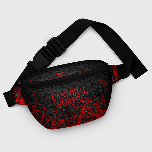 Поясная сумка CANNIBAL CORPSE, БРЫЗГИ КРАСОК ЧЕРЕПА / 3D-принт – фото 4