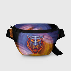 Поясная сумка Тигр в водно-огненной стихии, цвет: 3D-принт