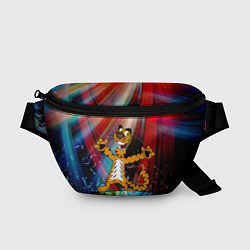 Поясная сумка Новогодний тигр пляшет, цвет: 3D-принт