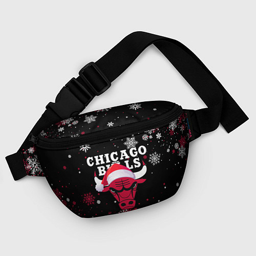 Поясная сумка НОВОГОДНИЙ CHICAGO BULLS 2022 СНЕЖИНКИ / 3D-принт – фото 4