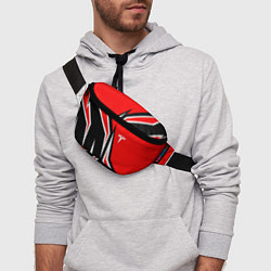 Поясная сумка TESLA MOTORS RED LINE ТЕСЛА, цвет: 3D-принт — фото 2