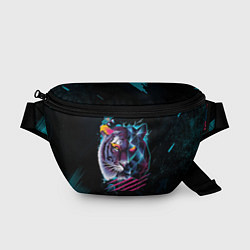 Поясная сумка Разноцветный тигр, цвет: 3D-принт