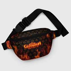 Поясная сумка GENSHIN IMPACT FIRE SYMBOL ОГНЕННАЯ СТИХИЯ, цвет: 3D-принт — фото 2