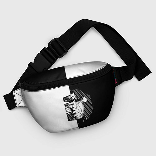 Поясная сумка Боец ММА чёрно-белое / 3D-принт – фото 4