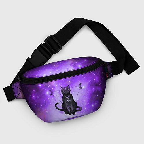 Поясная сумка Космическая черная кошка / 3D-принт – фото 4