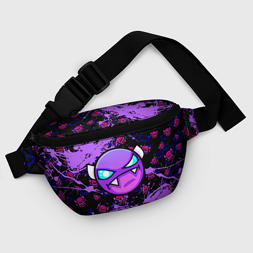 Поясная сумка Геометри Дэш фиолетовый Geometry Dash / 3D-принт – фото 4