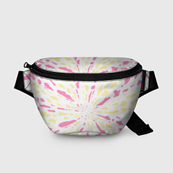Поясная сумка Розовый с желтым принт тай-дай, цвет: 3D-принт