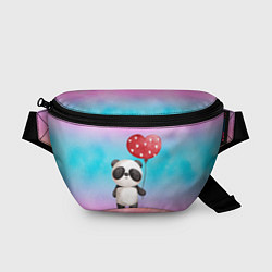 Поясная сумка Маленькая панда с сердечком, цвет: 3D-принт