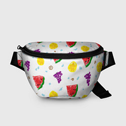 Поясная сумка Пиксельные фрукты, цвет: 3D-принт