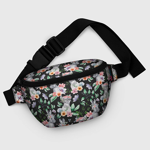 Поясная сумка Котики в цветочках / 3D-принт – фото 4