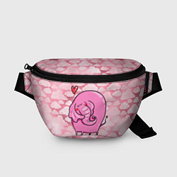 Поясная сумка Розовый влюбленный слон, цвет: 3D-принт