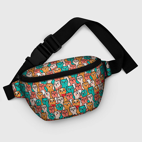 Поясная сумка Милые Разноцветные Котики / 3D-принт – фото 4