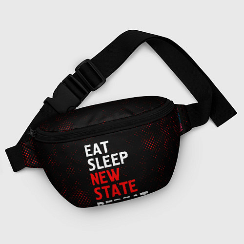 Поясная сумка Eat Sleep New State Repeat - Потертости / 3D-принт – фото 4