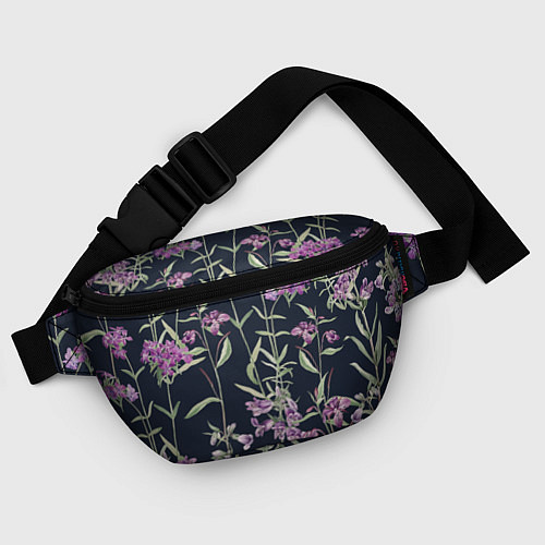 Поясная сумка Цветы Фиолетовые / 3D-принт – фото 4
