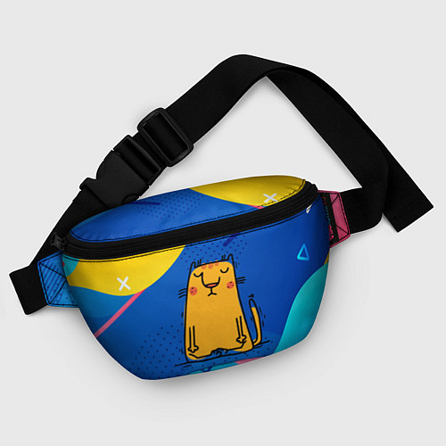 Поясная сумка Спокойный кот Йога / 3D-принт – фото 4