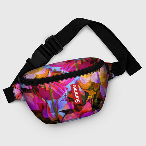 Поясная сумка Красочный летний цветочный паттерн Summer color pa / 3D-принт – фото 4