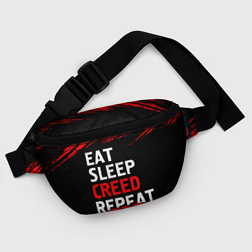 Поясная сумка Eat Sleep Creed Repeat - Краски / 3D-принт – фото 4