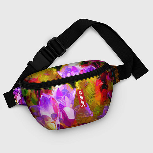 Поясная сумка Красочный цветочный узор Лето Colorful Floral Patt / 3D-принт – фото 4