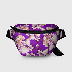 Поясная сумка Цветы Фиолетовый Цветок, цвет: 3D-принт