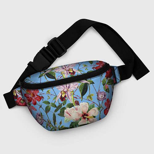 Поясная сумка Цветы Сине-Цветочный Букет / 3D-принт – фото 4