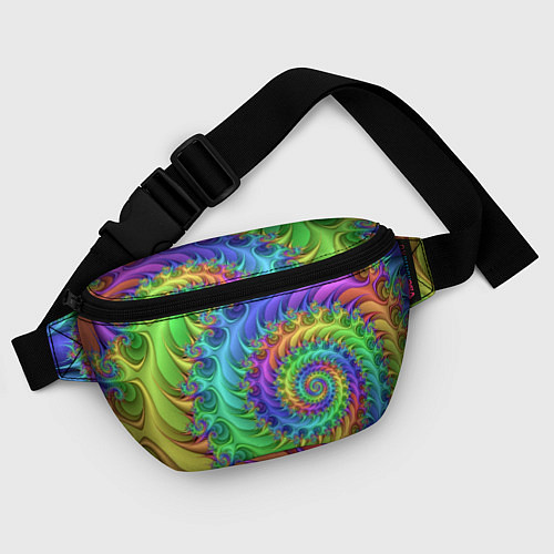 Поясная сумка Красочная фрактальная спираль Узор Colorful fracta / 3D-принт – фото 4