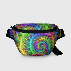 Поясная сумка Красочная фрактальная спираль Узор Colorful fracta, цвет: 3D-принт