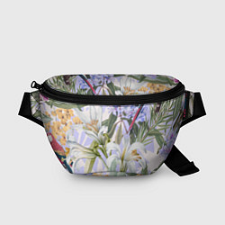 Поясная сумка Цветы Фиолетовые Дикие Джунгли, цвет: 3D-принт