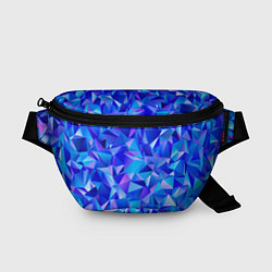 Поясная сумка СИНЕ-ГОЛУБЫЕ полигональные кристаллы, цвет: 3D-принт