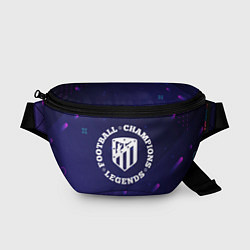 Поясная сумка Символ Atletico Madrid и круглая надпись Football, цвет: 3D-принт