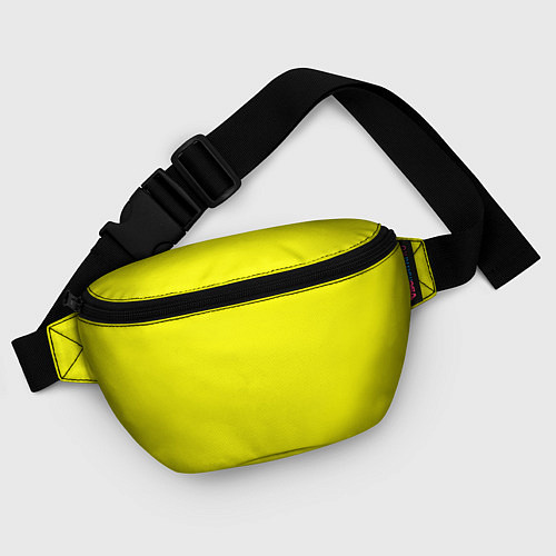Поясная сумка Однотонный неоновый лимонный желтый тон / 3D-принт – фото 4
