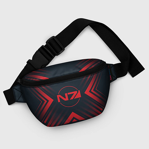 Поясная сумка Красный Символ Mass Effect на темном фоне со стрел / 3D-принт – фото 4
