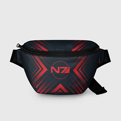 Поясная сумка Красный Символ Mass Effect на темном фоне со стрел, цвет: 3D-принт