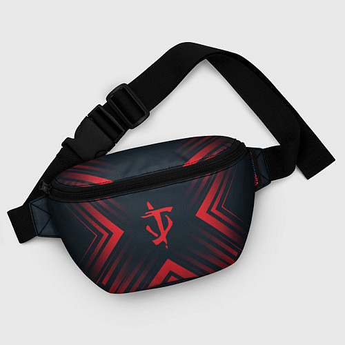 Поясная сумка Красный Символ Doom на темном фоне со стрелками / 3D-принт – фото 4