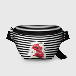 Поясная сумка Red poppies Акварельные цветы