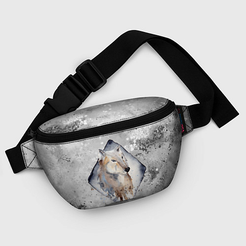 Поясная сумка Снежный волк 3D / 3D-принт – фото 4