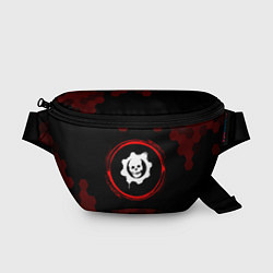 Поясная сумка Символ Gears of War и краска вокруг на темном фоне