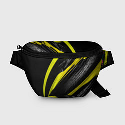 Поясная сумка Жёлтая и Чёрная Масляная Краска, цвет: 3D-принт